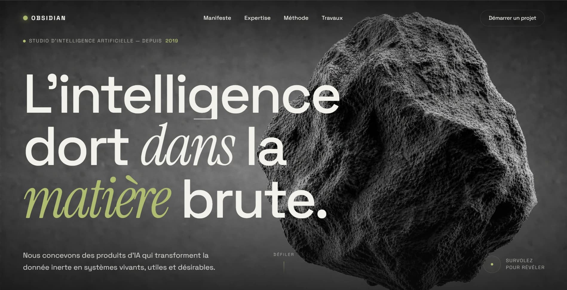 Aperçu du site Obsidian